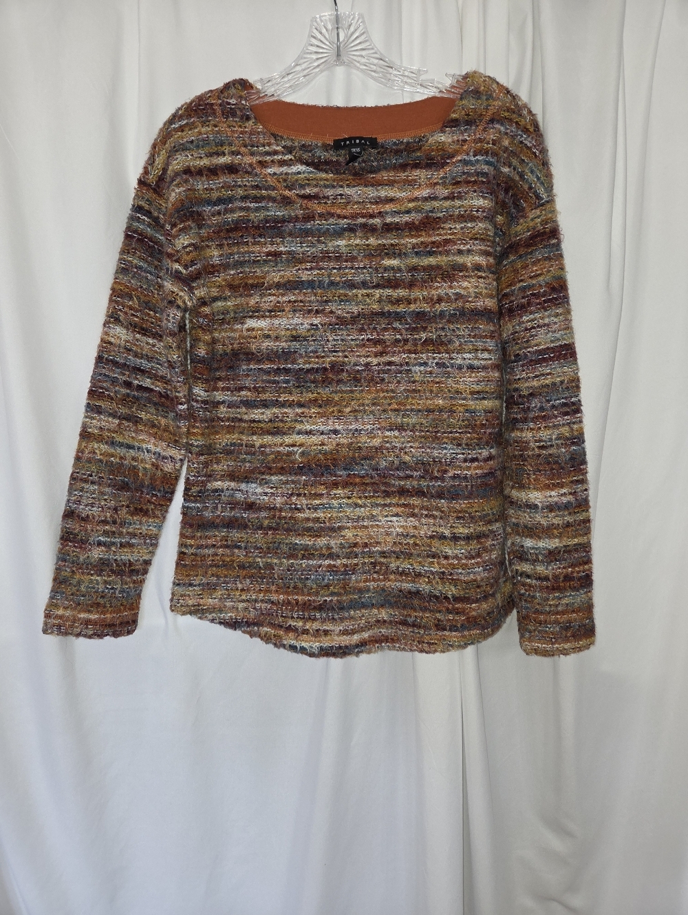 Tribal Multicolor Striped Cream/Brown & Rust Tones Fall Size XS